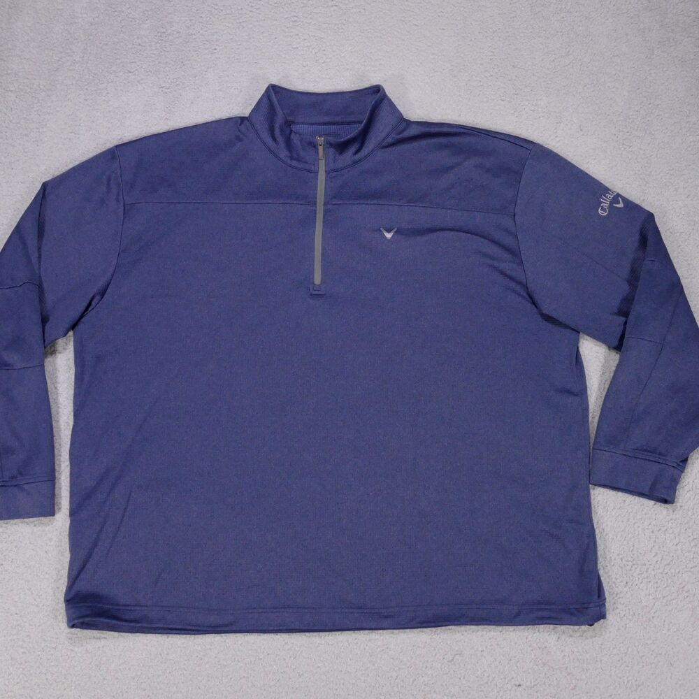 Callaway Weather Series Shirt Mens 3X Big Blue Quarter Zip Golf Pullover